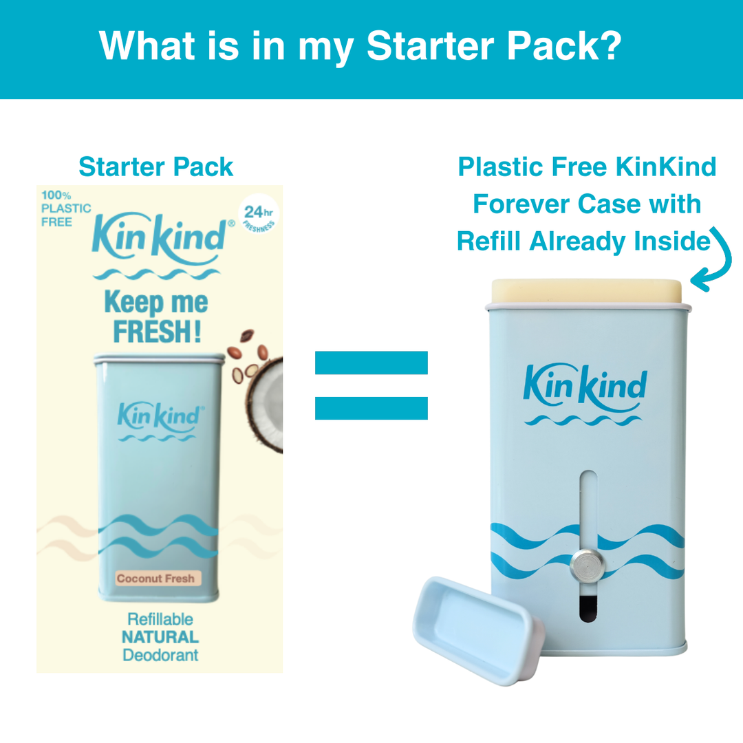 Keep me FRESH! 24hr Refillable Natural Deodorant Starter Pack (Plastic Free Forever Case + 1 Refill)
