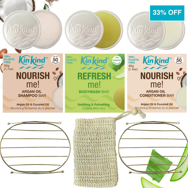 NOURISH me! Get Started Hair & Beauty Bundle. For Normal/Dry and Grey Hair. Saves 5 Plastic Bottles