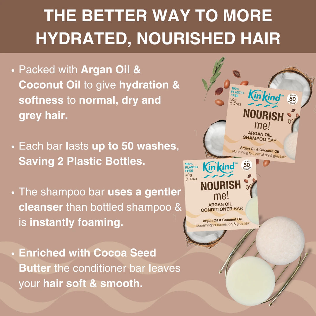 NOURISH me! Get Started Hair & Beauty Bundle. For Normal/Dry and Grey Hair. Saves 5 Plastic Bottles