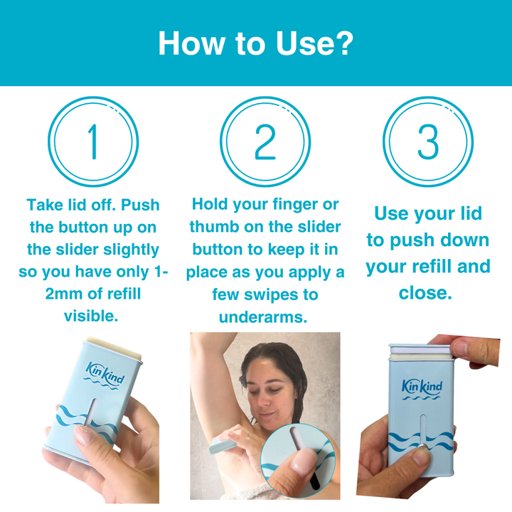 Keep me FRESH! 24hr Refillable Natural Deodorant Starter Pack (Plastic Free Forever Case + 1 Refill)