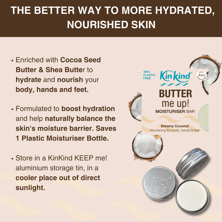 BUTTER me up! Body Moisturiser bar. Saves 1 plastic bottle!