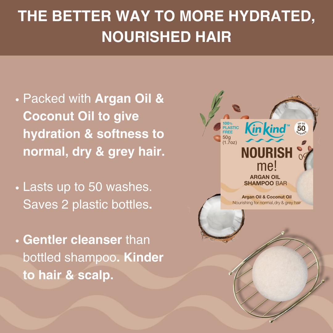 NOURISH me! Shampoo Bar. Ideal for Dry/Normal & Grey Hair. Saves 2 plastic bottles!