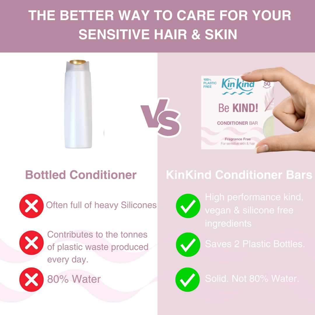 Be KIND! Fragrance Free Conditioner bar. For Sensitive Skin. Saves 2 plastic bottles!