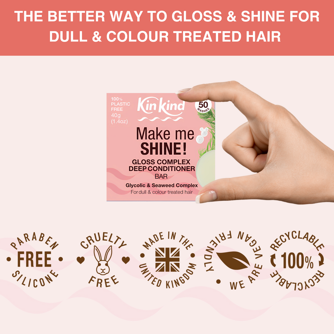 Make me SHINE! Gloss Complex Deep Conditioner Bar. For Colour Treated & Dull hair. Saves 2 plastic bottles!