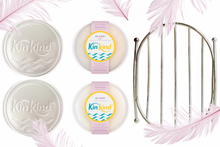 Load image into Gallery viewer, Be KIND! Shampoo &amp; Conditioner bar BEAUTY GIFT SET with  metal storage rack and travel tins.