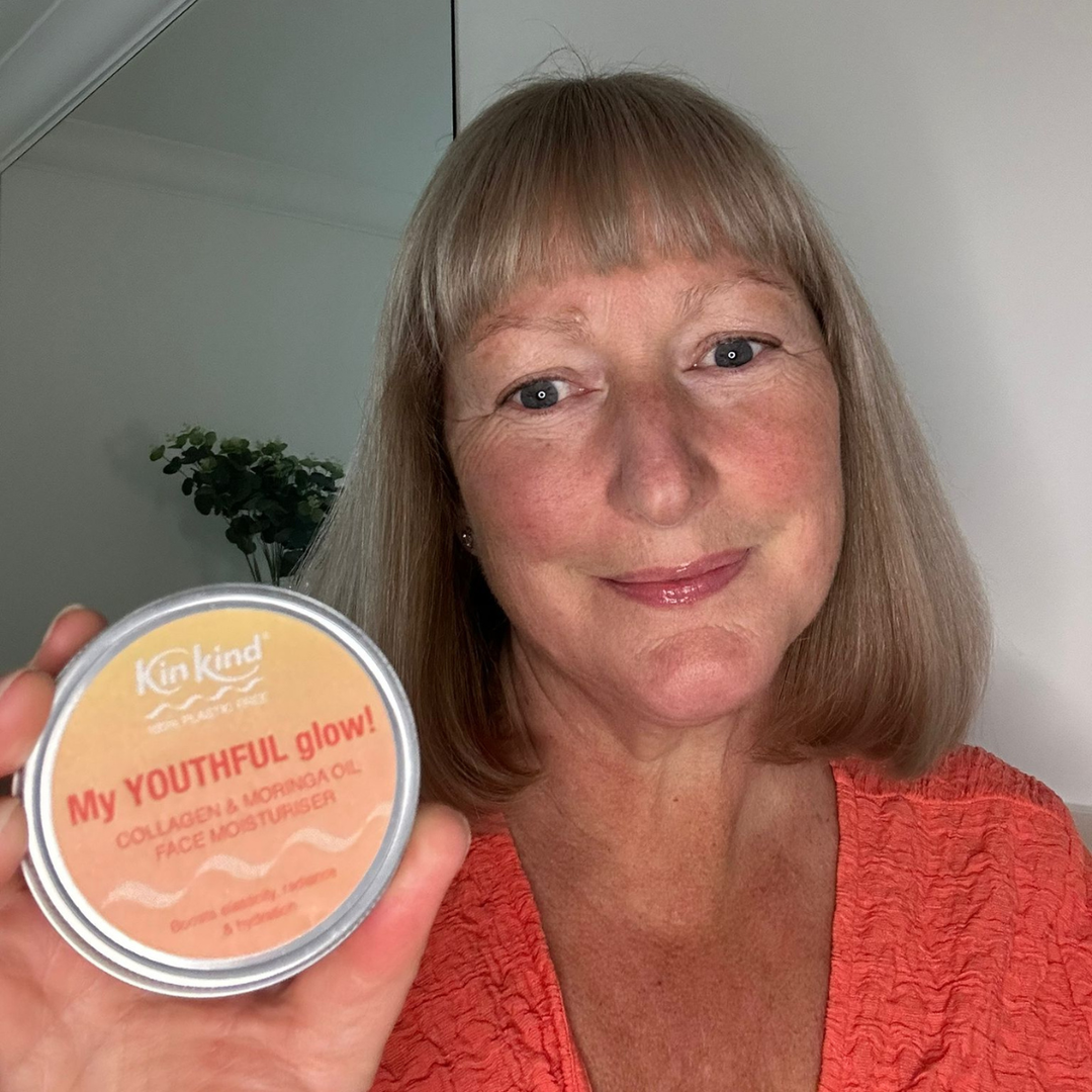 My YOUTHFUL glow! Collagen & Moringa Oil Face Moisturiser. Boosts elasticity, radiance & hydration.