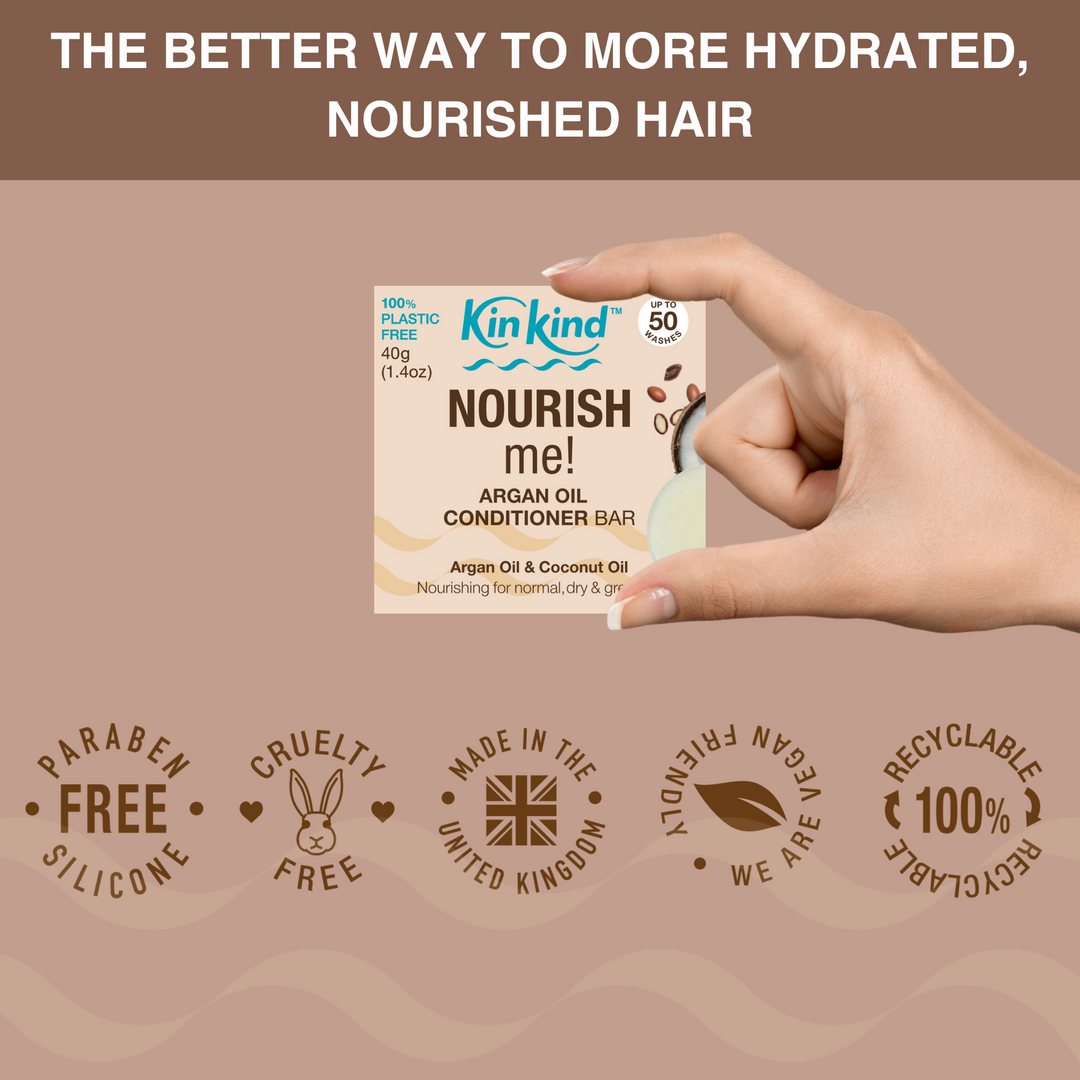 NOURISH me! Conditioner Bar. Ideal for Dry/Normal & Grey Hair. Saves 2 plastic bottles!