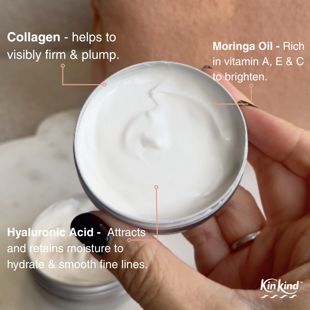 My YOUTHFUL glow! Collagen & Moringa Oil Face Moisturiser. Boosts elasticity, radiance & hydration.