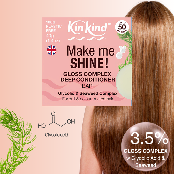 Make me SHINE! Gloss Complex Deep Conditioner Bar. For Colour Treated & Dull hair. Saves 2 plastic bottles!