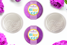 Load image into Gallery viewer, purple shampoo and conditioner bars with travel tins
