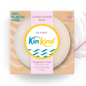 Be KIND! TRAVEL GIFT SET. Fragrance free Shampoo bar + Conditioner bar & 2 Travel Storage Tins. For Sensitive Skin. Saves 4 plastic bottles!