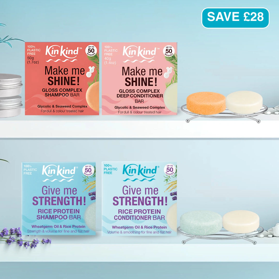 New Year Hair & Scalp Health Reset. STRENGTH! & SHINE! Shampoo & Conditioner bars Rotation Ritual. With Storage.