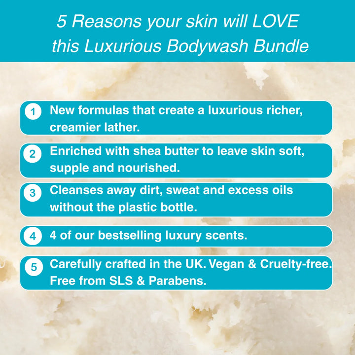 4 NEW Luxury Bodywash Bars Bundle - Save 25%