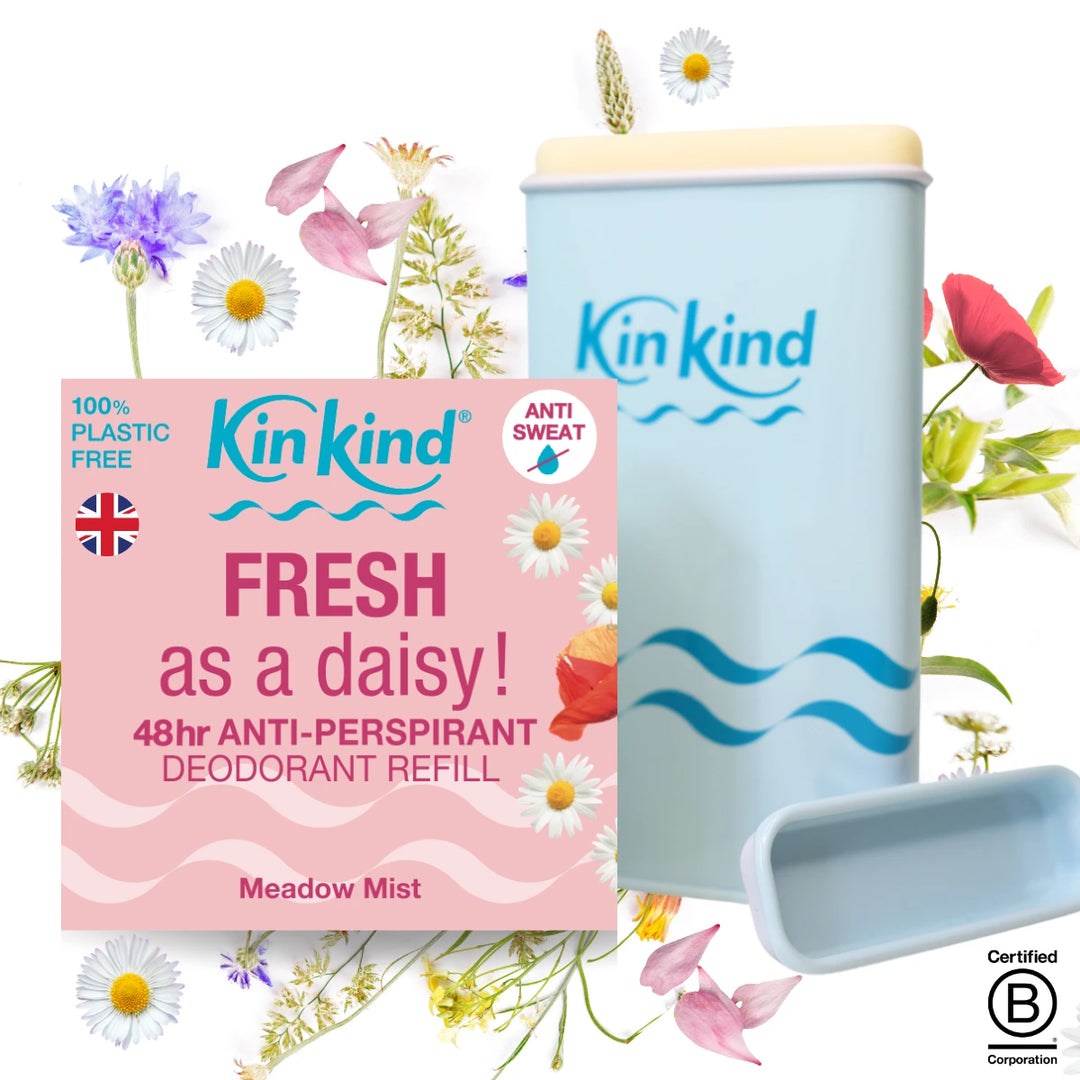 FRESH as a daisy! 48hr Refillable Anti-Perspirant Deodorant Starter Pack (Plastic Free Forever Case + 1 Refill)