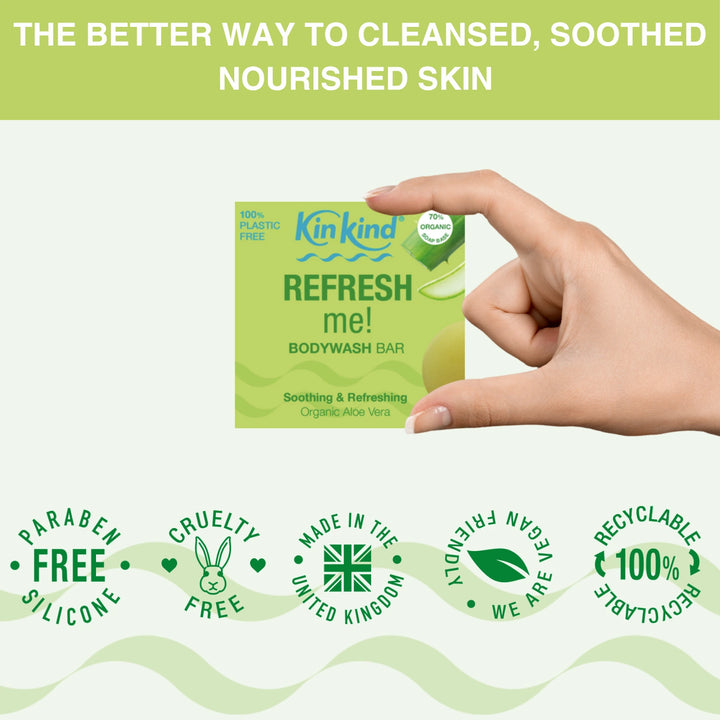 MOISTURISE me! Aloe Vera & Coconut BodyCare Set.  BodyWash & Body Moisturiser bars + 2 Storage Tins. Saves 2 plastic bottles