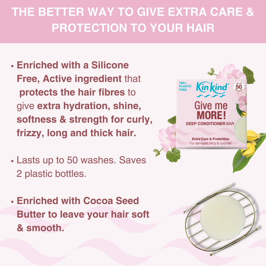 Give me MORE! Deep Conditioner Bar for Damaged, Frizzy & Curly Hair. Saves 2 plastic bottles!