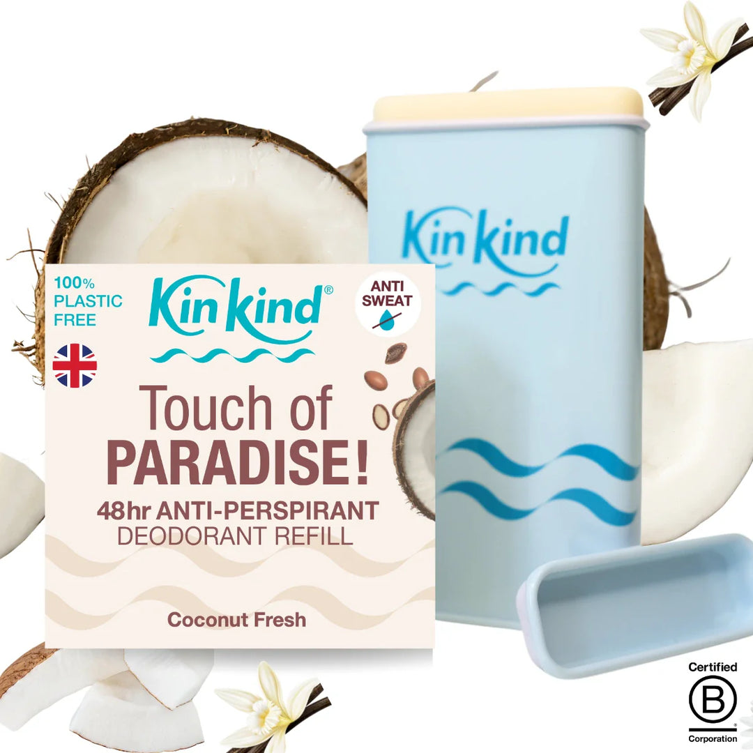 🎁 Touch of PARADISE! 48hr Refillable Anti-Perspirant Deodorant Starter Pack (Plastic Free Forever Case + 1 Refill) (100% off)