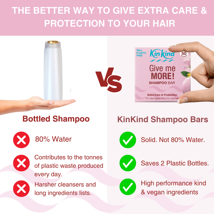 Give me MORE! Shampoo and Conditioner Bars for Damaged, Frizzy & Curly Hair. Saves 4 plastic bottles!