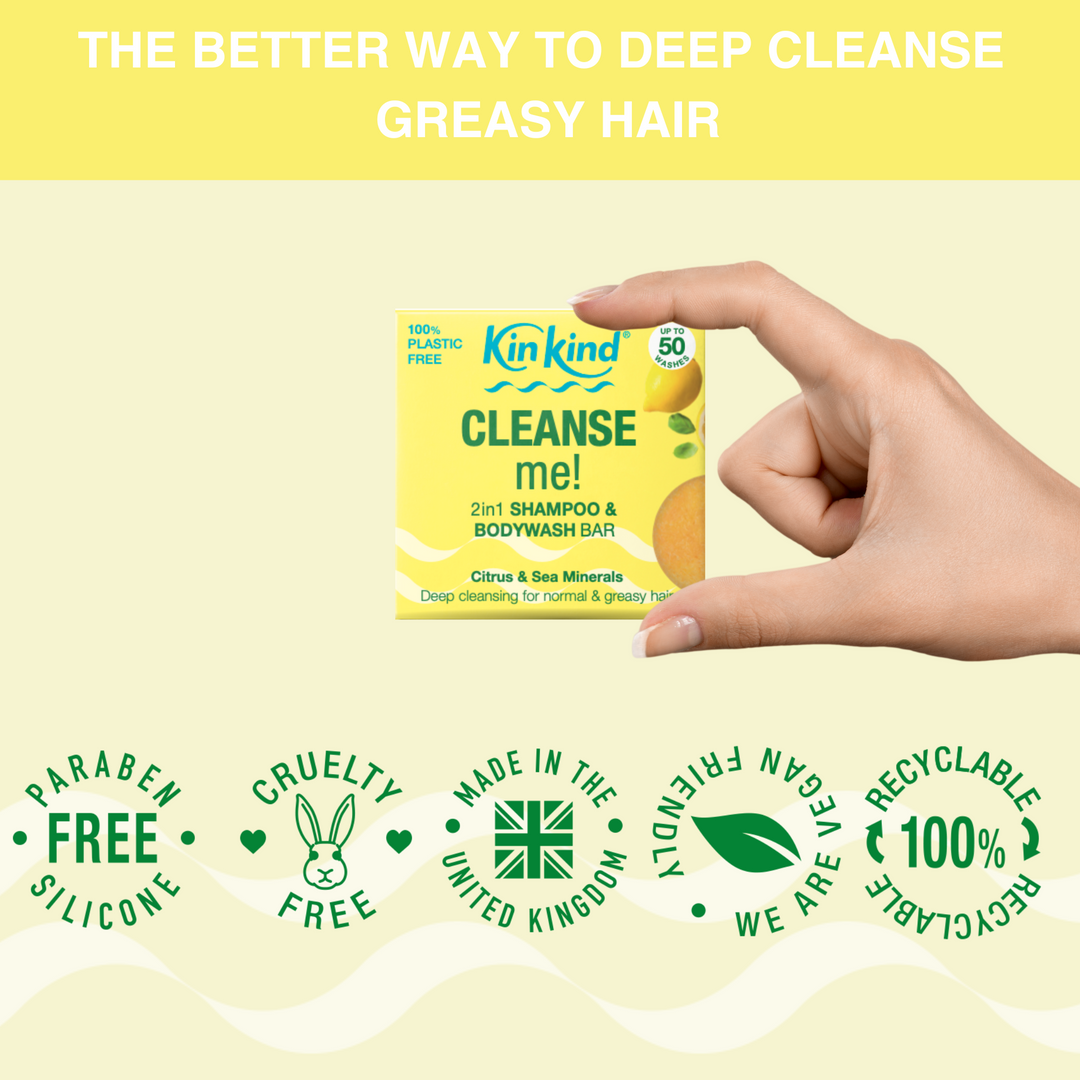 CLEANSE me! 2 in 1 Shampoo & BodyWash Bar. Ideal for Greasy/Normal Hair. Saves 2 plastic bottles!