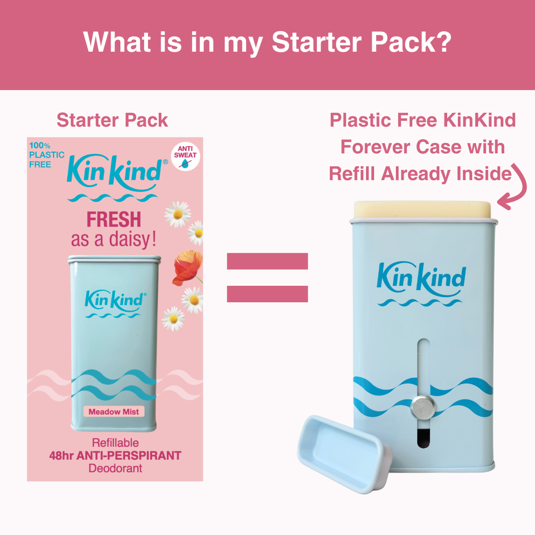 FRESH as a daisy! 48hr Refillable Anti-Perspirant Deodorant Starter Pack (Plastic Free Forever Case + 1 Refill)