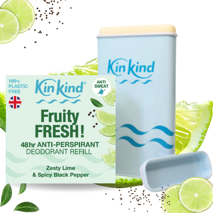 Fruity FRESH! 48hr Refillable Anti-Perspirant Deodorant Starter Pack (Plastic Free Forever Case + 1 Refill Bar)