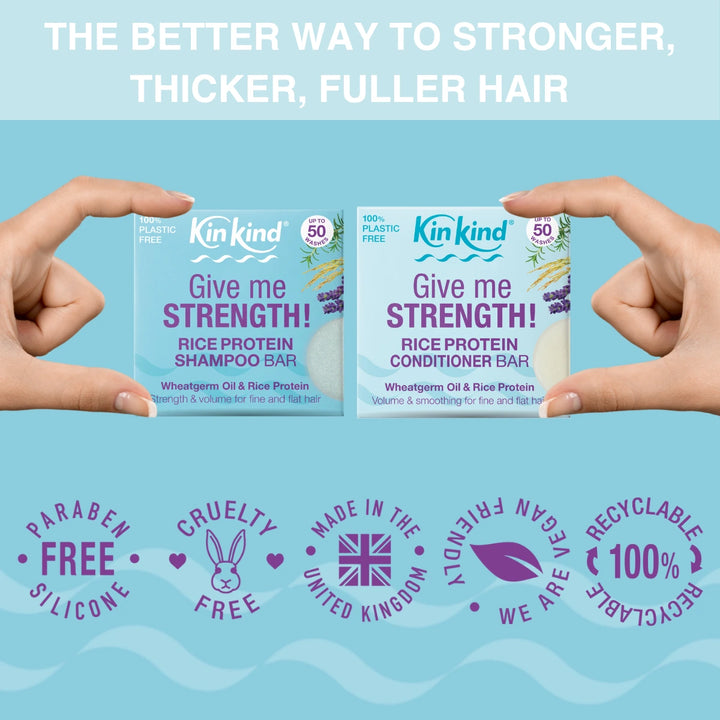 Give me STRENGTH! Get Started Hair & Beauty Bundle. Volume & Strength for fine, flat and thin hair. Saves 5 Plastic Bottles.