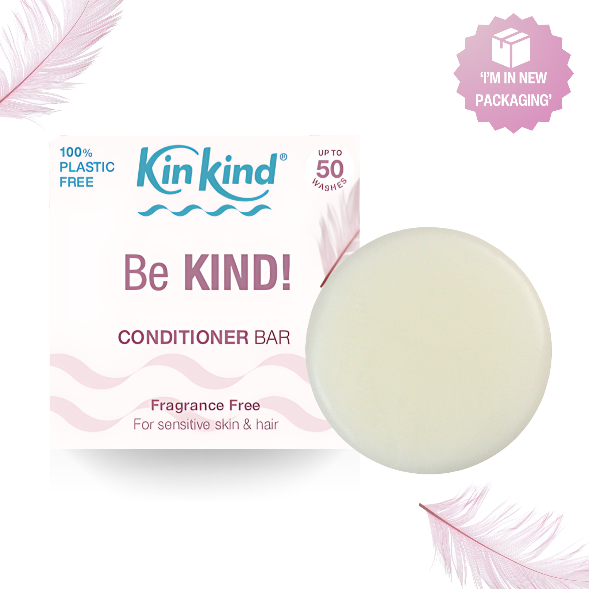 Be KIND Fragrance Free Conditioner bar. Sensitive Skin. Saves 2 plastic bottles