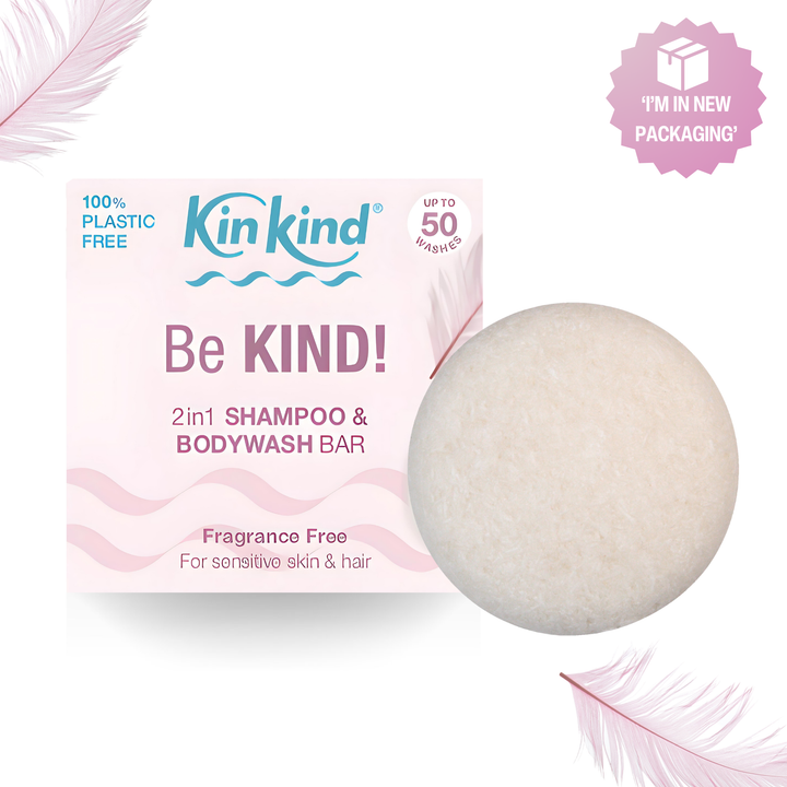 Be KIND! Fragrance Free 2in1 Shampoo & BodyWash bar. For Sensitive Skin. Saves 2 plastic bottles!