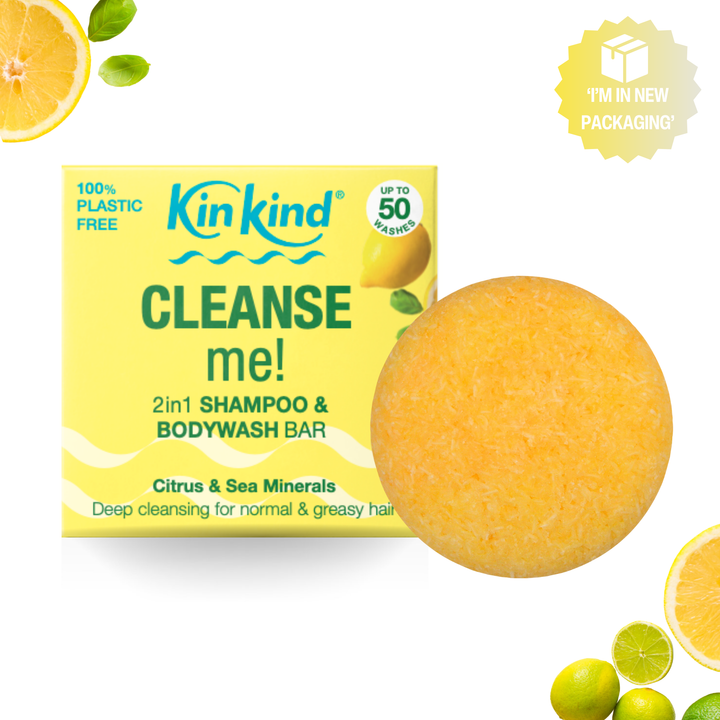 CLEANSE me! 2 in 1 Shampoo & BodyWash Bar. Ideal for Greasy/Normal Hair. Saves 2 plastic bottles!