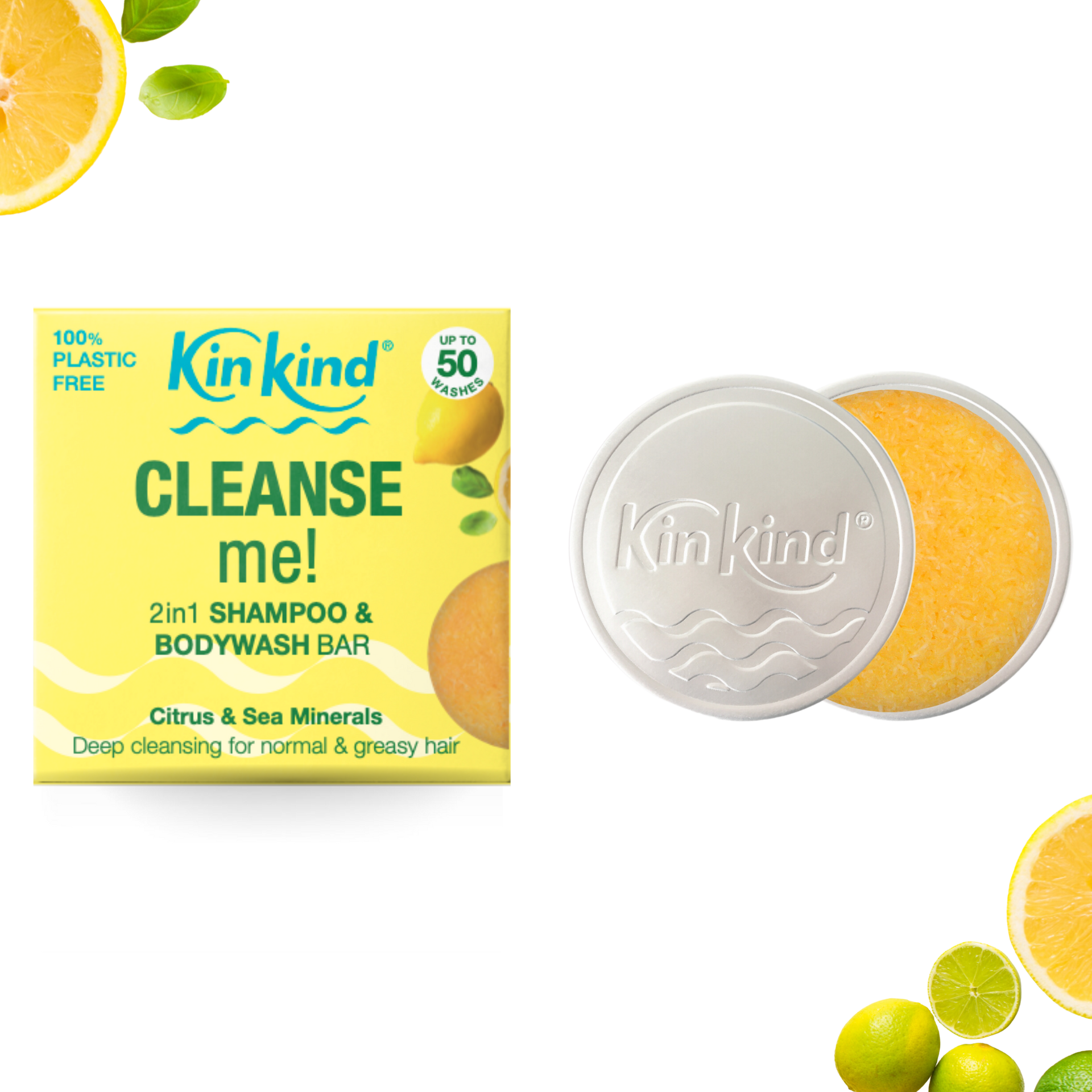 CLEANSE me TRAVEL SET STOCKING FILLER. 2in1 Shampoo & BodyWash bar + Travel Storage Tin. Saves 2 plastic bottles