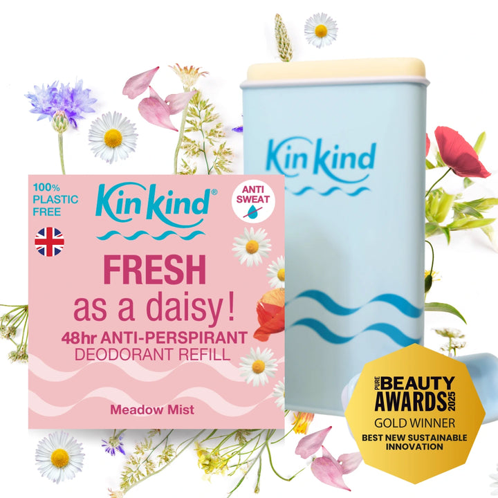 FRESH as a daisy! 48hr Refillable Anti-Perspirant Deodorant Starter Pack (Plastic Free Forever Case + 1 Refill)
