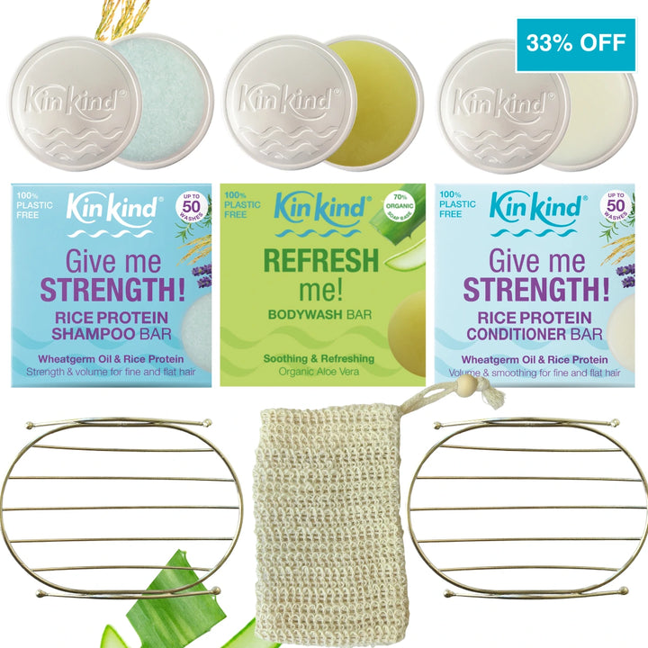 Give me STRENGTH! Get Started Hair & Beauty Bundle. Volume & Strength for fine, flat and thin hair. Saves 5 Plastic Bottles.