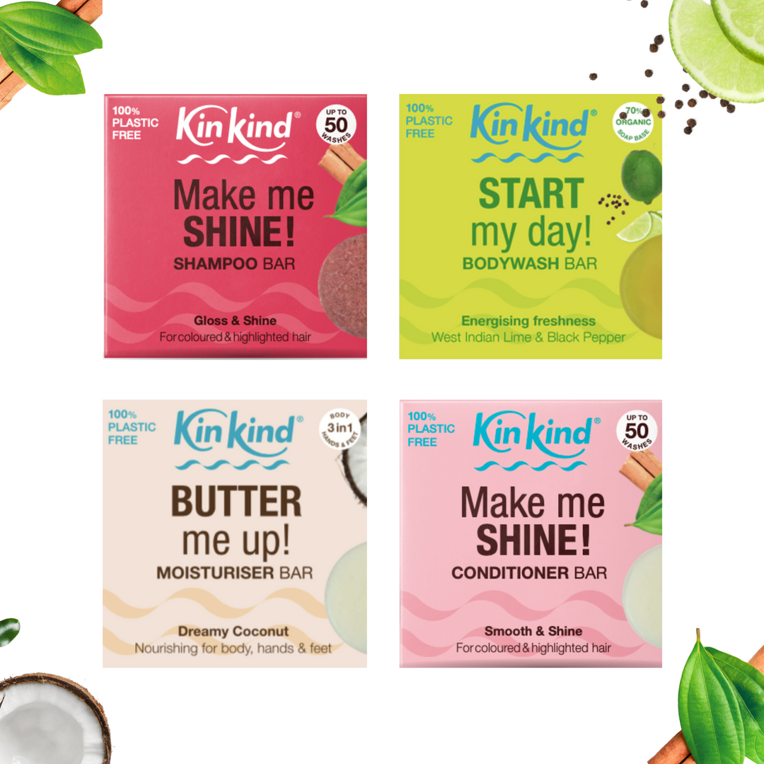 UPLIFT & SHINE! Hair & Skincare BEAUTY GIFT SET! 4 bars. Saves 6 plastic bottles!