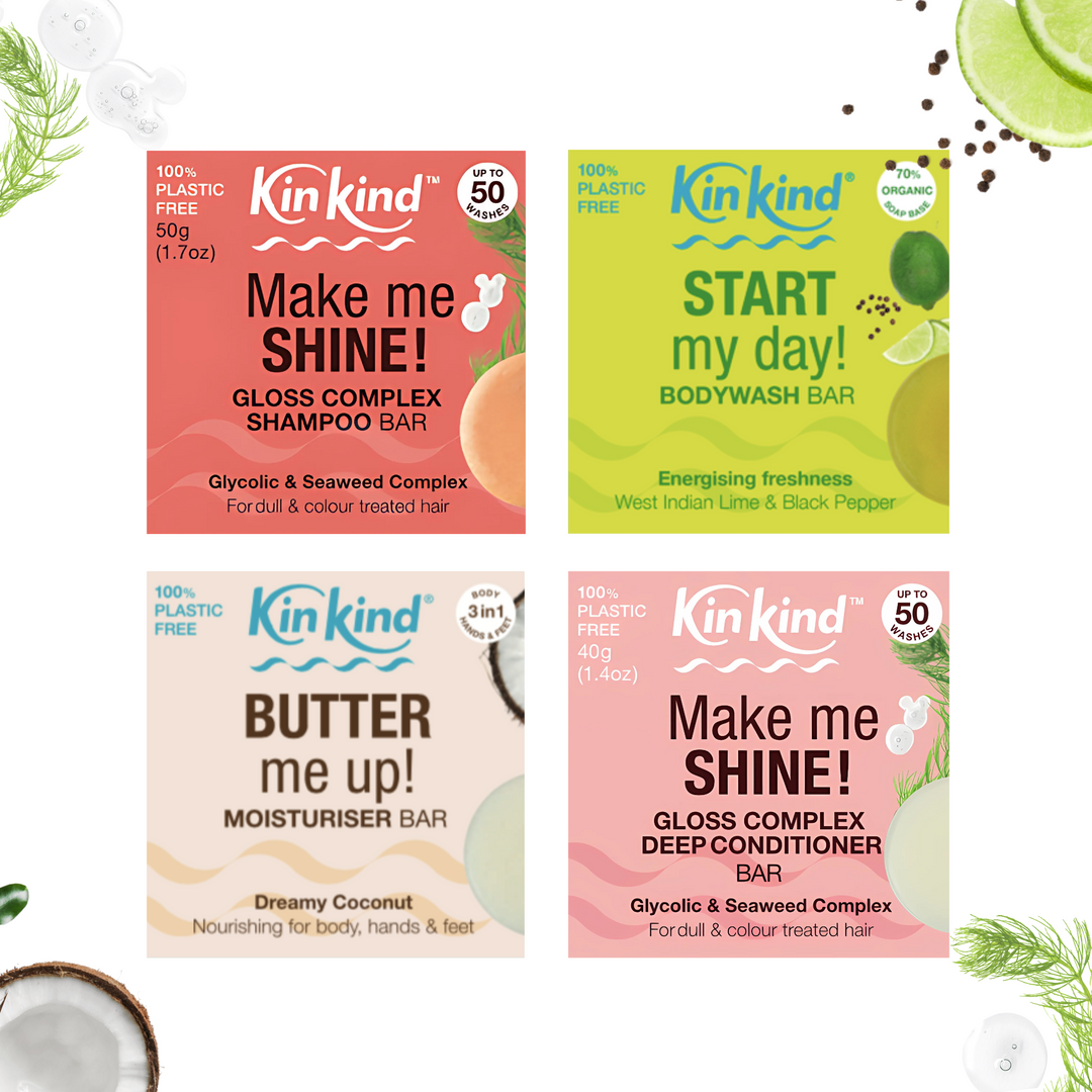 UPLIFT & SHINE! Hair & Skincare BEAUTY GIFT SET! 4 bars. Saves 6 plastic bottles!