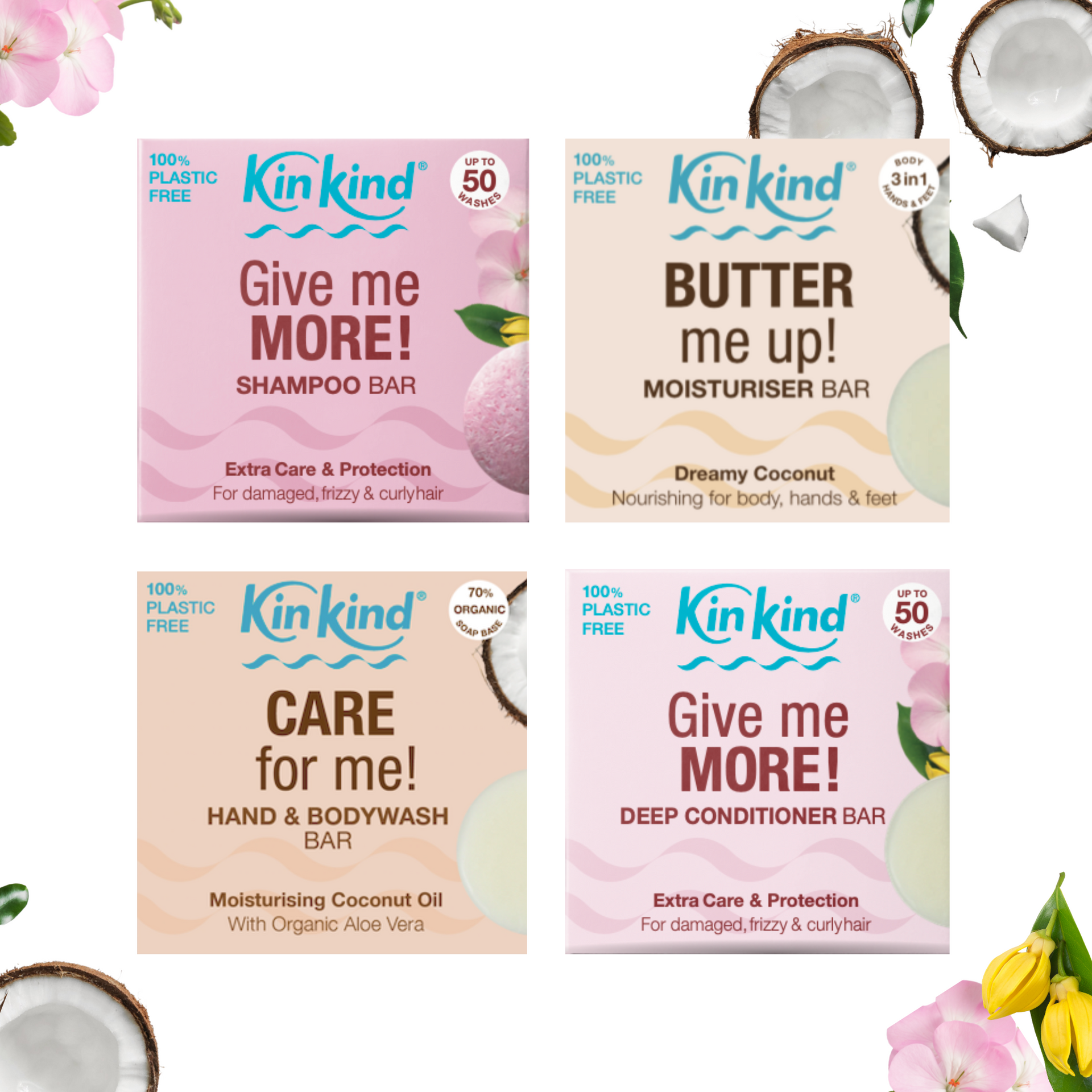 PAMPER me Hair & Skincare BEAUTY GIFT SET 4 bars Saves 6 plastic bottles