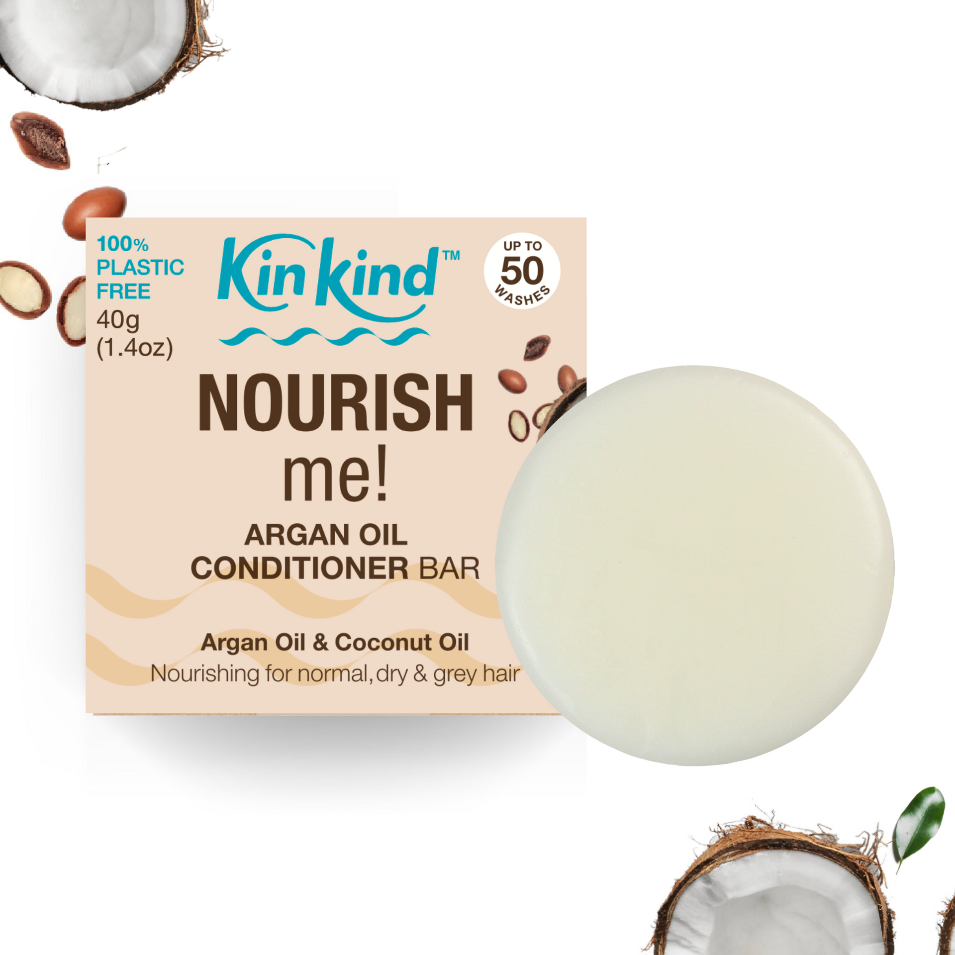 NOURISH me Conditioner Bar. Ideal Dry Normal & Hair. Saves 2 plastic bottles