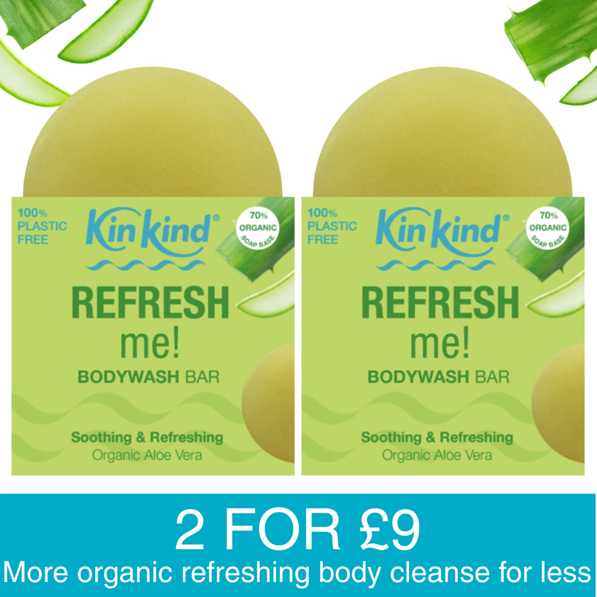 2 REFRESH me! Aloe Vera BodyWash bars for £9 - Save 18%