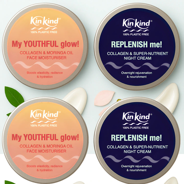 REPLENISH & GLOW! Skincare GIFT SET. Collagen Moisturiser & Super Nutrient Night Cream.