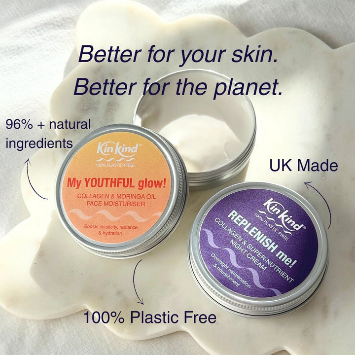 REPLENISH & GLOW! Skincare GIFT SET. Collagen Moisturiser & Super Nutrient Night Cream.