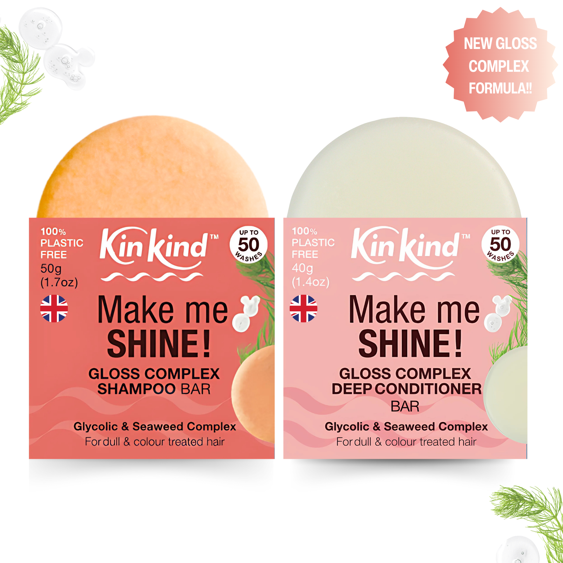Make me SHINE Gloss Complex Shampoo bar + Deep Conditioner bar Treated & Dull Hair
