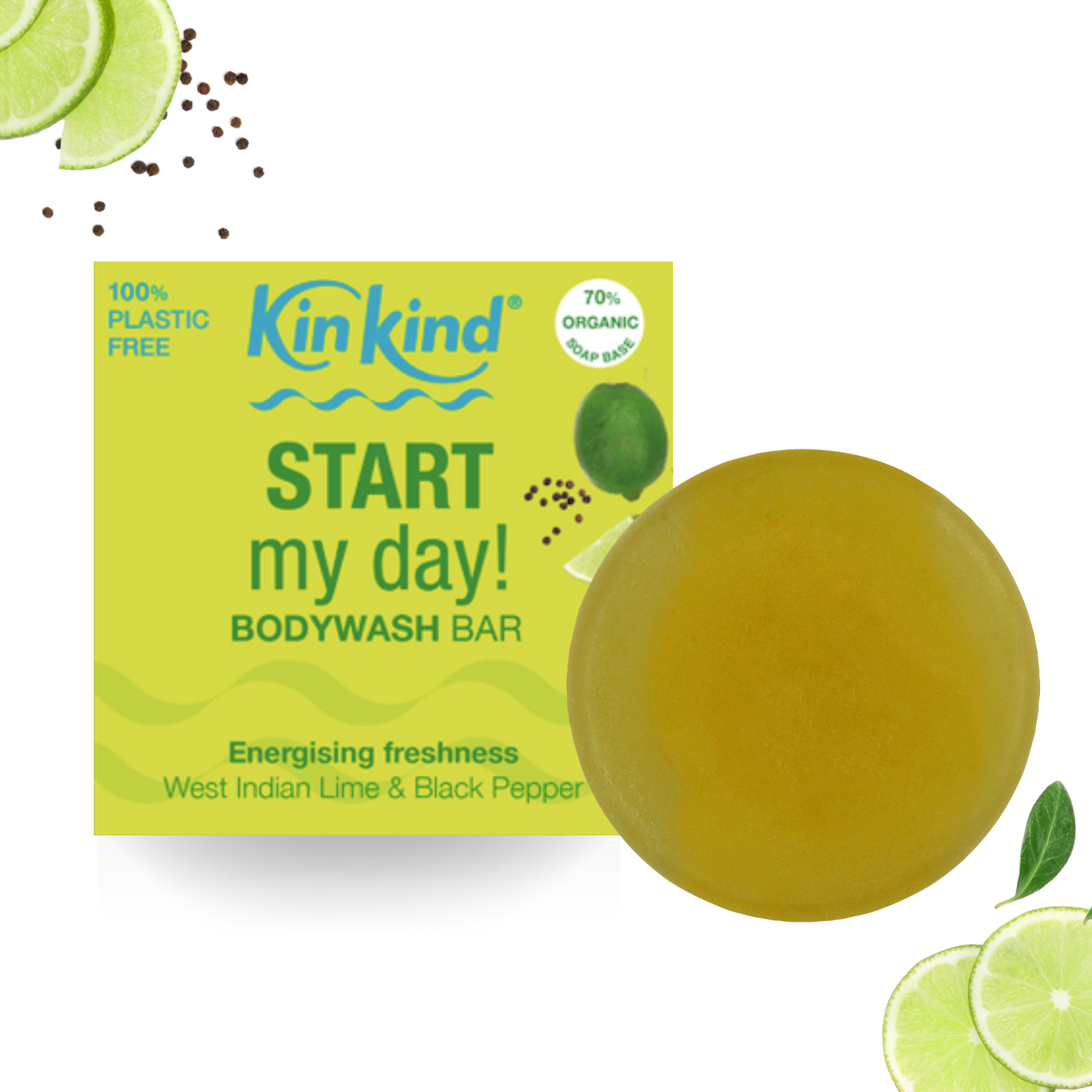 START my day Bodywash bar. Saves 1 plastic bottle