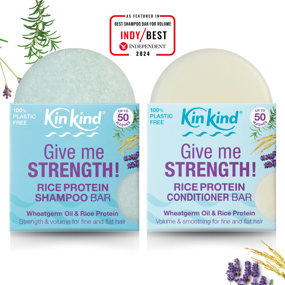 Give me STRENGTH! Shampoo bar + Conditioner Bar. Volume & Strength for fine, flat and thin hair. Saves 4 plastic bottles!