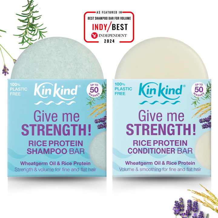 Give me STRENGTH! Shampoo bar + Conditioner Bar. Volume & Strength for fine, flat and thin hair. Saves 4 plastic bottles!