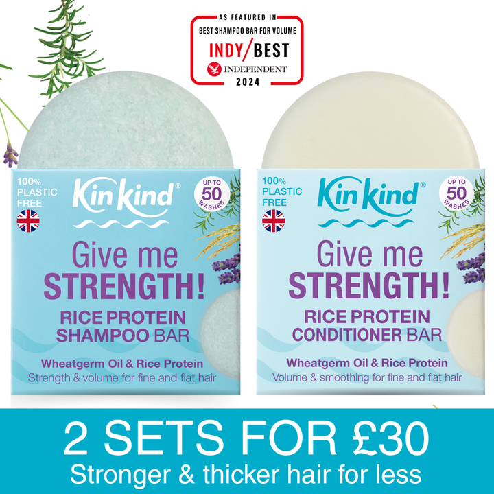Give me STRENGTH! Shampoo bar + Conditioner Bar. Volume & Strength for fine, flat and thin hair. Saves 4 plastic bottles!