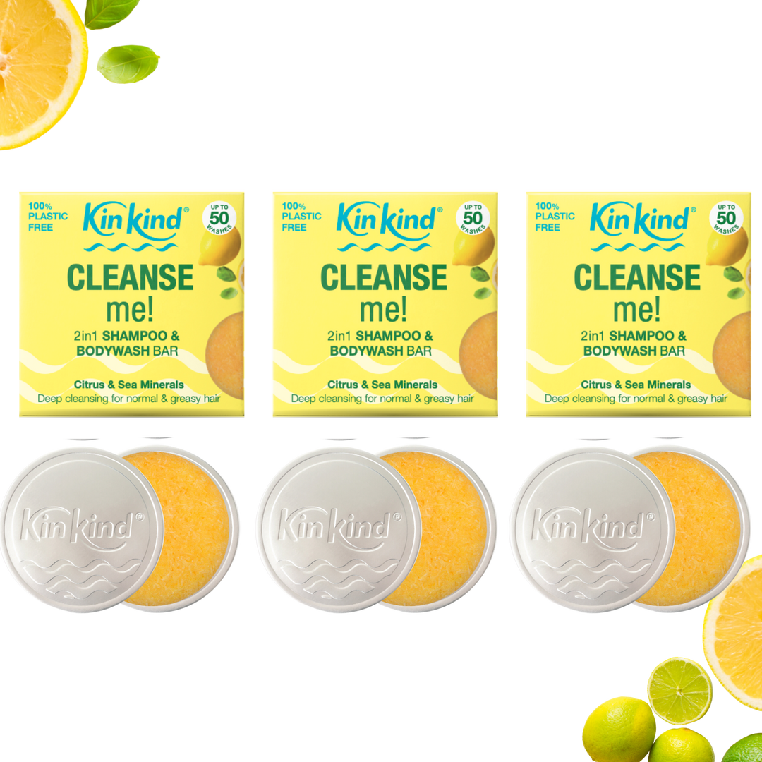 SMALL ECO FRIENDLY GIFTS! 3 CLEANSE me! 2in1 Shampoo & BodyWash Bars in 3 Travel Tins. Saves 6 plastic bottles!