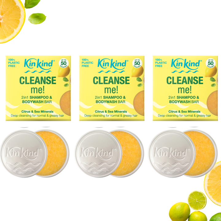 SMALL ECO FRIENDLY GIFTS! 3 CLEANSE me! 2in1 Shampoo & BodyWash Bars in 3 Travel Tins. Saves 6 plastic bottles!