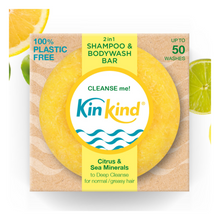 Load image into Gallery viewer, KinKind shampoo and bodywash bar with citrus for men