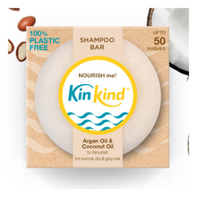 Load image into Gallery viewer, coconut shampoo bar with argan oil and coconut oil kinkind